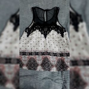 Maurices Mesh and Satin Tank-Medium